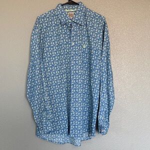 Cinch Blue and White Paisley Men's Dress Shirt